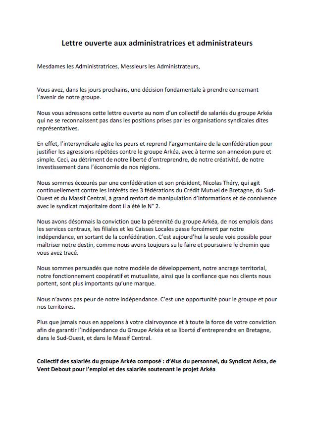 201802 Lettre ouverte aux administrateurs du Collectif de salaris